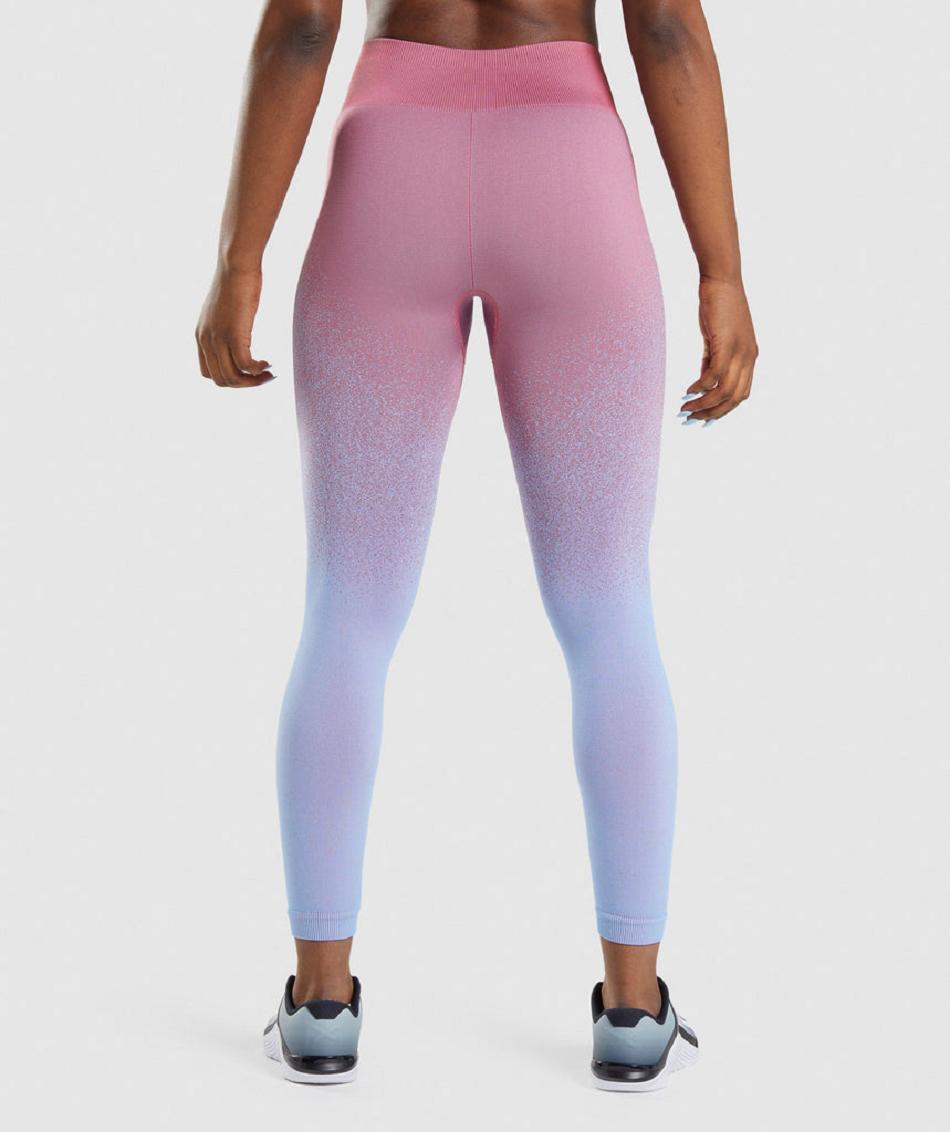 Leggins Gymshark Adapt Ombre Seamless Mujer Rosas Rosas Azules Claro | CO 2893BEX